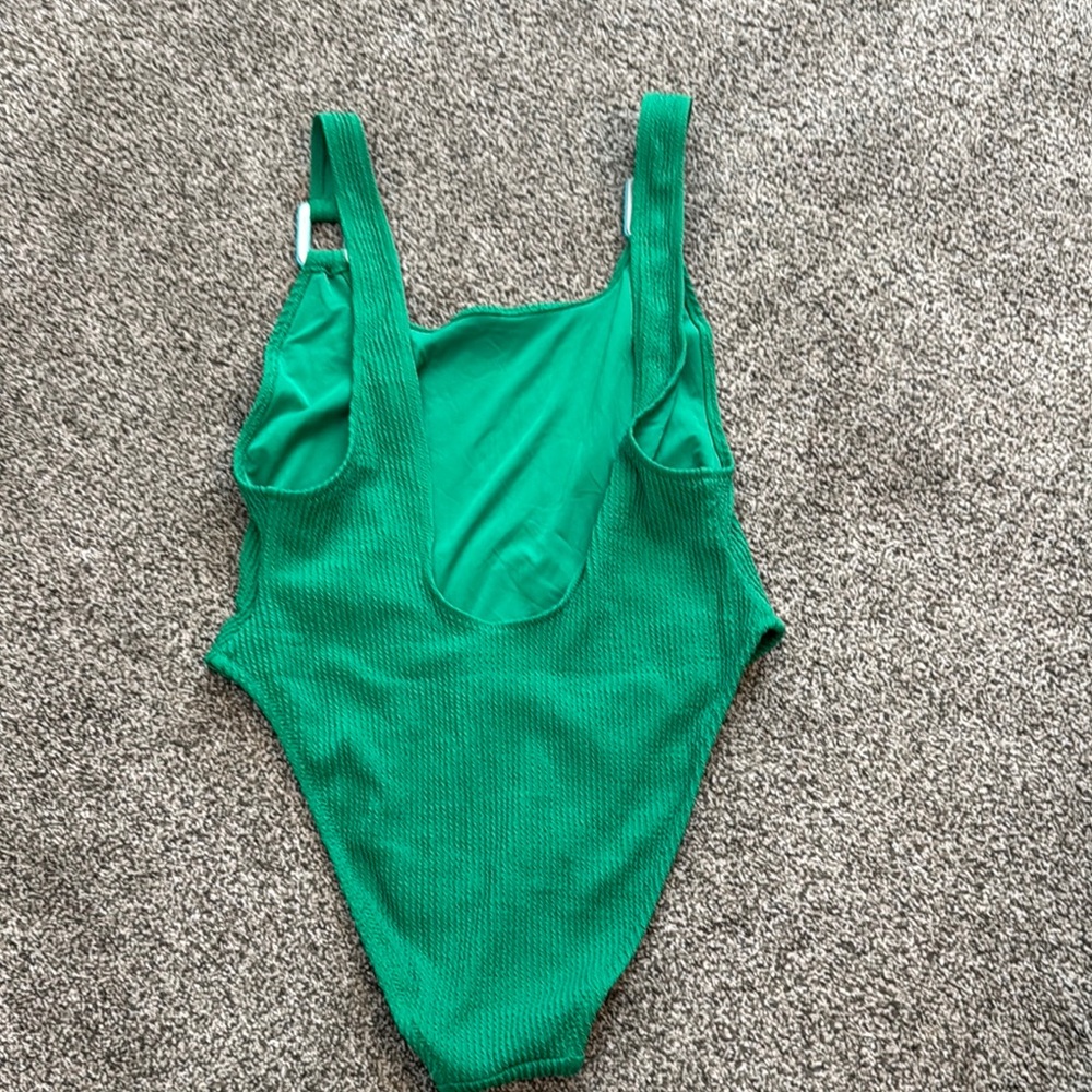 Green Ribbed Swimsuit - Picture 2 of 2
